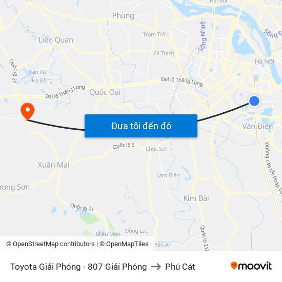 Toyota Giải Phóng - 807 Giải Phóng to Phú Cát map