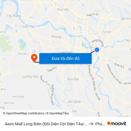 Aeon Mall Long Biên (Đối Diện Cột Điện T4a/2a-B Đường Cổ Linh) to Phú Cát map