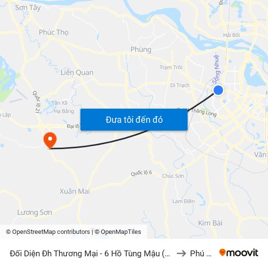 Đối Diện Đh Thương Mại - 6 Hồ Tùng Mậu (Cột Sau) to Phú Cát map