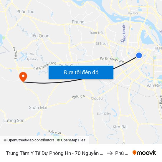 Trung Tâm Y Tế Dự Phòng Hn - 70 Nguyễn Chí Thanh to Phú Cát map