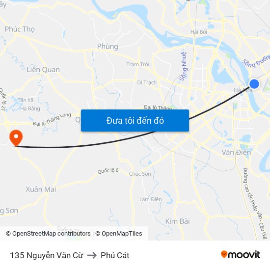135 Nguyễn Văn Cừ to Phú Cát map