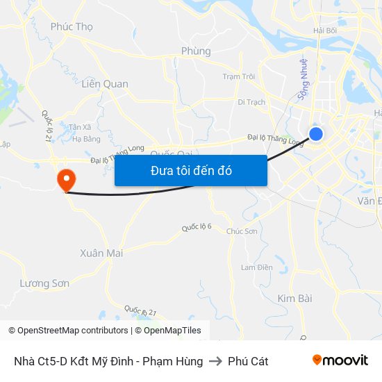 Nhà Ct5-D Kđt Mỹ Đình - Phạm Hùng to Phú Cát map