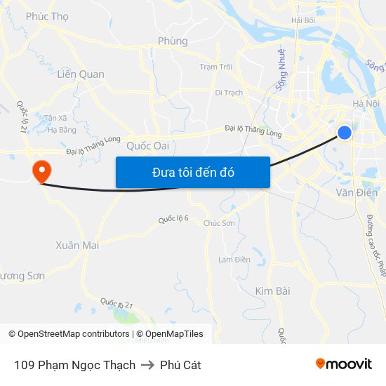 109 Phạm Ngọc Thạch to Phú Cát map