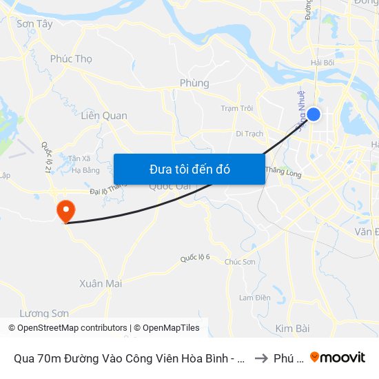 Qua 70m Đường Vào Công Viên Hòa Bình - Phạm Văn Đồng to Phú Cát map