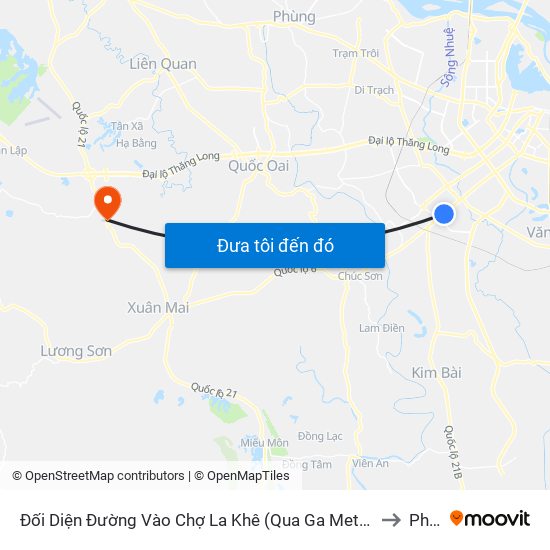 Đối Diện Đường Vào Chợ La Khê (Qua Ga Metro La Khê) - 405 Quang Trung (Hà Đông) to Phú Cát map