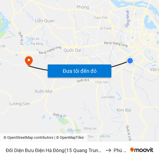 Đối Diện Bưu Điện Hà Đông(15 Quang Trung Hà Đông) to Phú Cát map