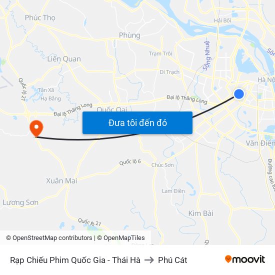 Rạp Chiếu Phim Quốc Gia - Thái Hà to Phú Cát map