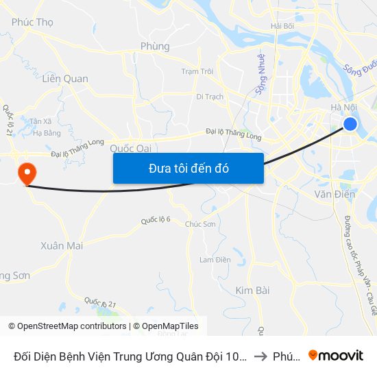 Đối Diện Bệnh Viện Trung Ương Quân Đội 108 - Trần Hưng Đạo to Phú Cát map