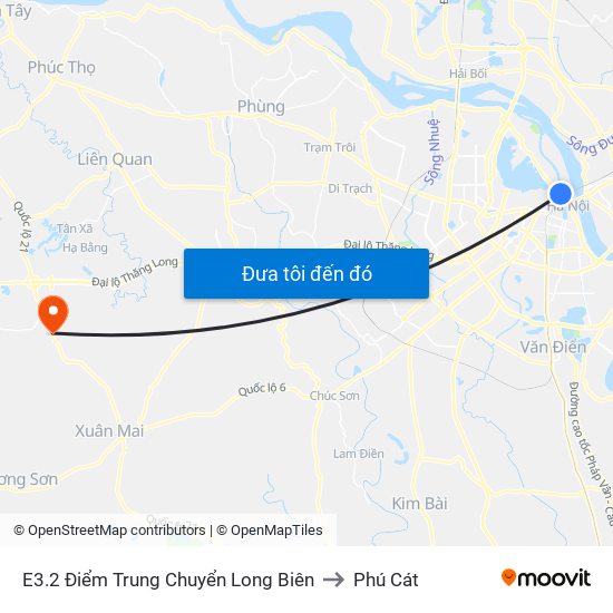 E3.2 Điểm Trung Chuyển Long Biên to Phú Cát map