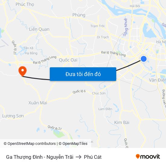 Ga Thượng Đình - Nguyễn Trãi to Phú Cát map