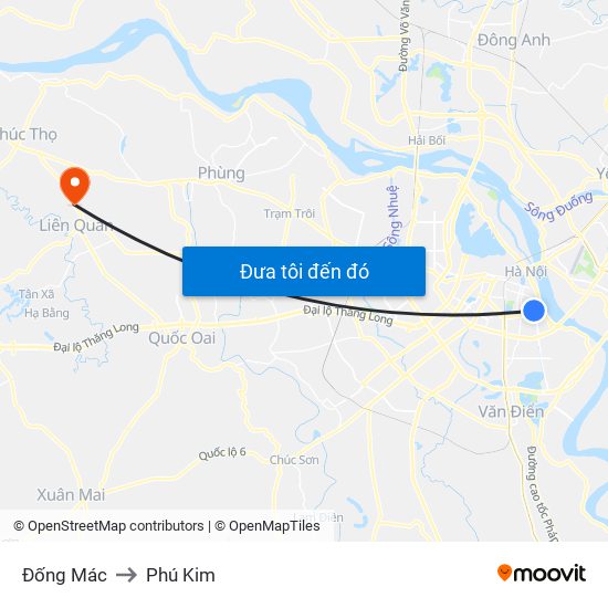 Đống Mác to Phú Kim map