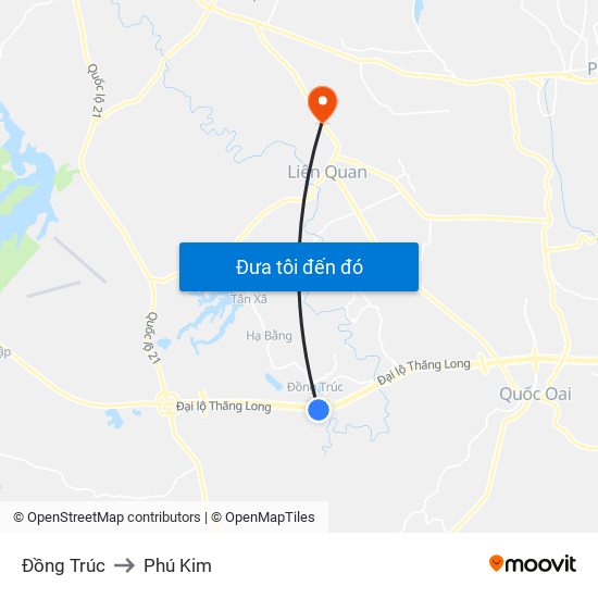 Đồng Trúc to Phú Kim map