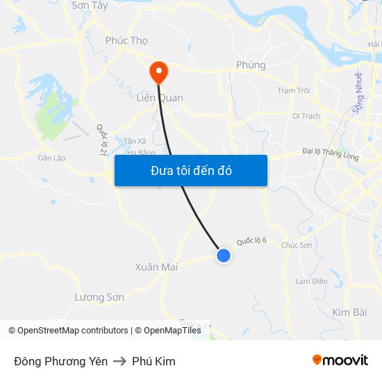 Đông Phương Yên to Phú Kim map