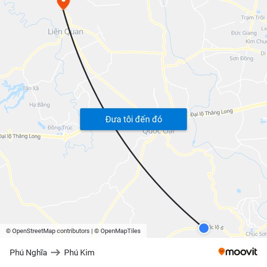 Phú Nghĩa to Phú Kim map