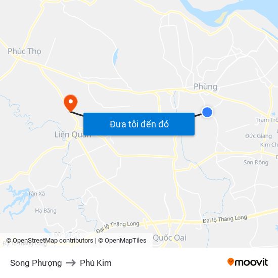 Song Phượng to Phú Kim map