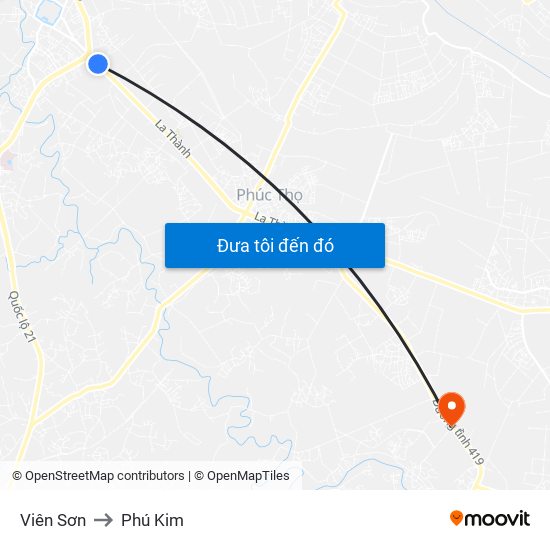 Viên Sơn to Phú Kim map