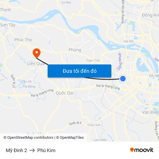 Mỹ Đình 2 to Phú Kim map