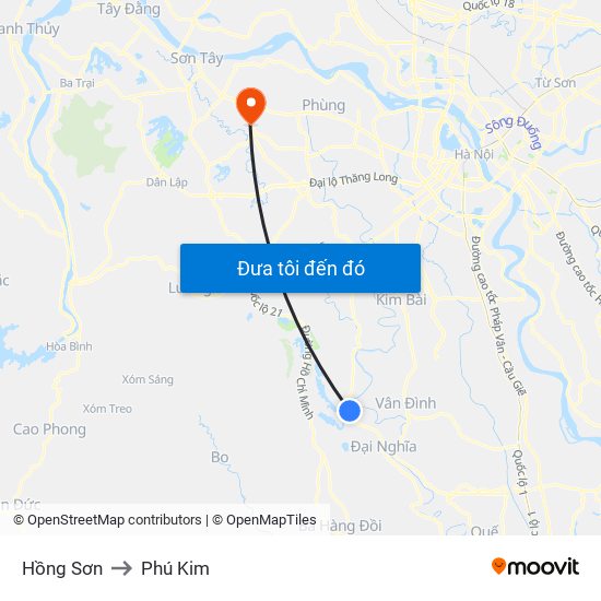 Hồng Sơn to Phú Kim map