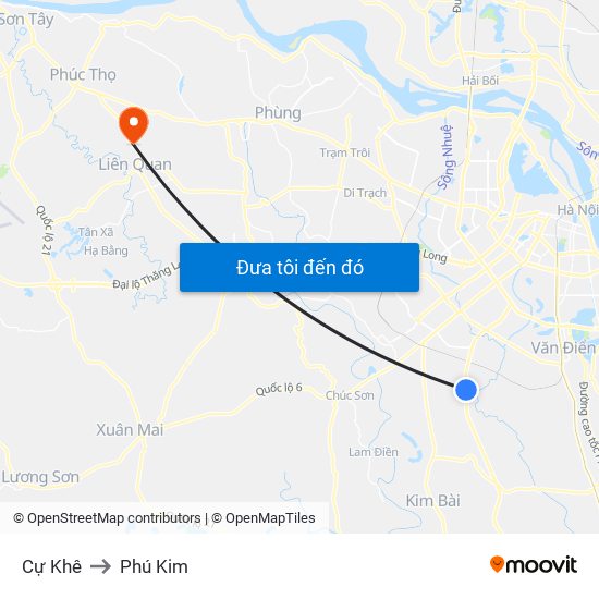 Cự Khê to Phú Kim map