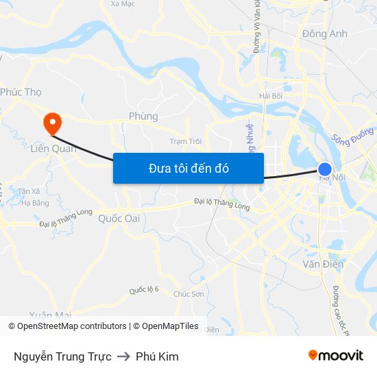 Nguyễn Trung Trực to Phú Kim map