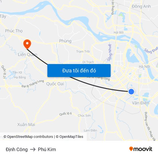 Định Công to Phú Kim map