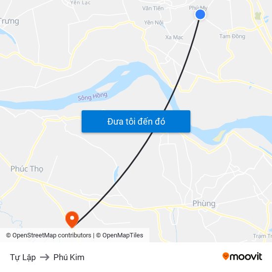 Tự Lập to Phú Kim map