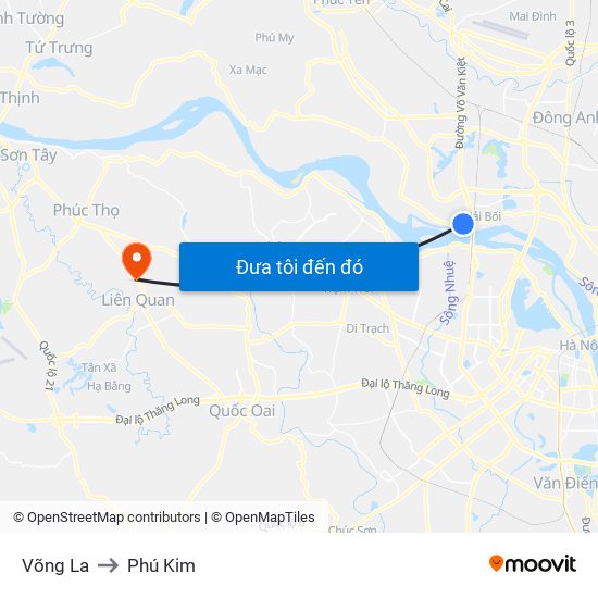 Võng La to Phú Kim map