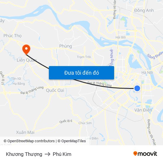 Khương Thượng to Phú Kim map