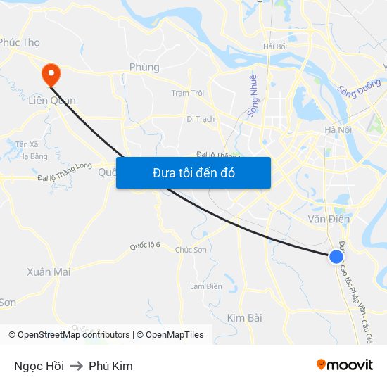 Ngọc Hồi to Phú Kim map