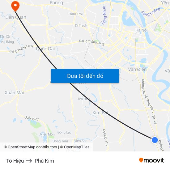 Tô Hiệu to Phú Kim map