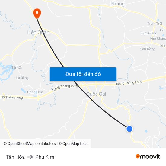 Tân Hòa to Phú Kim map