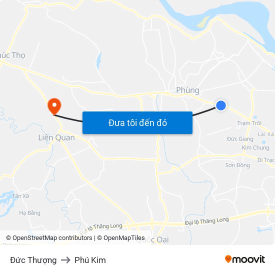 Đức Thượng to Phú Kim map