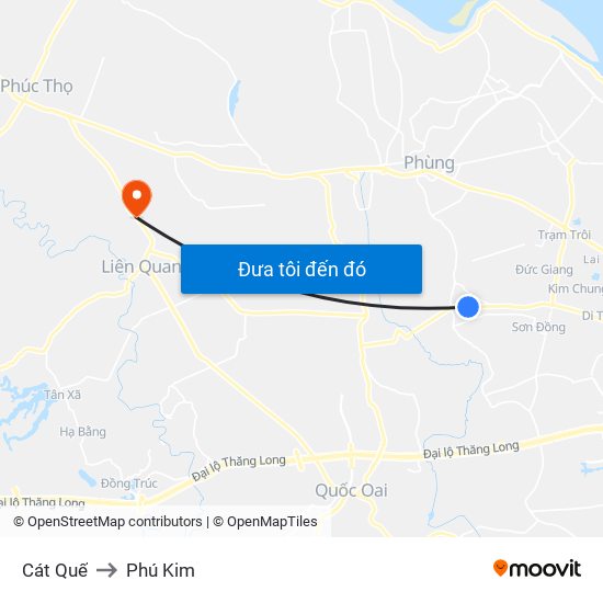 Cát Quế to Phú Kim map
