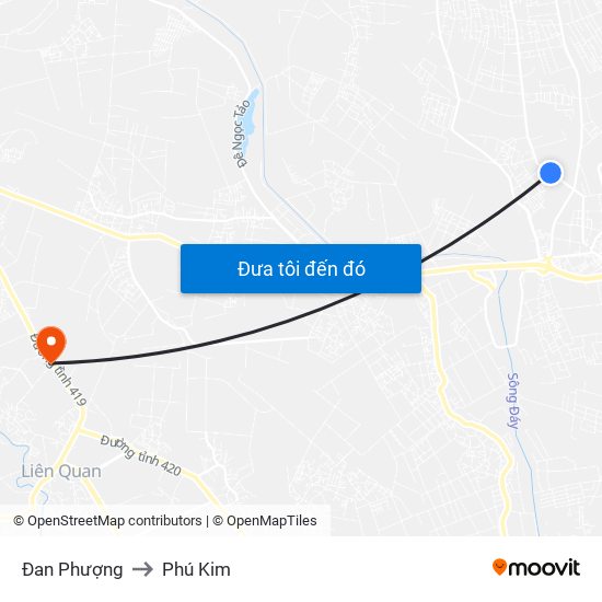 Đan Phượng to Phú Kim map