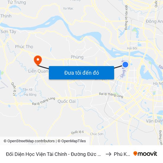 Đối Diện Học Viện Tài Chính - Đường Đức Thắng to Phú Kim map