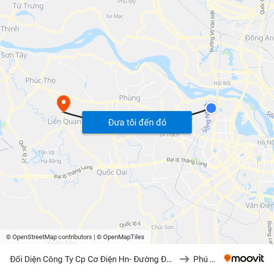 Đối Diện Công Ty Cp Cơ Điện Hn- Đường Đức Thắng to Phú Kim map