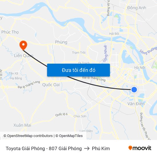 Toyota Giải Phóng - 807 Giải Phóng to Phú Kim map