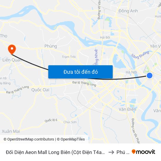 Đối Diện Aeon Mall Long Biên (Cột Điện T4a/2a-B Đường Cổ Linh) to Phú Kim map