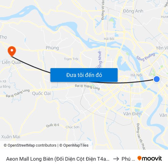 Aeon Mall Long Biên (Đối Diện Cột Điện T4a/2a-B Đường Cổ Linh) to Phú Kim map