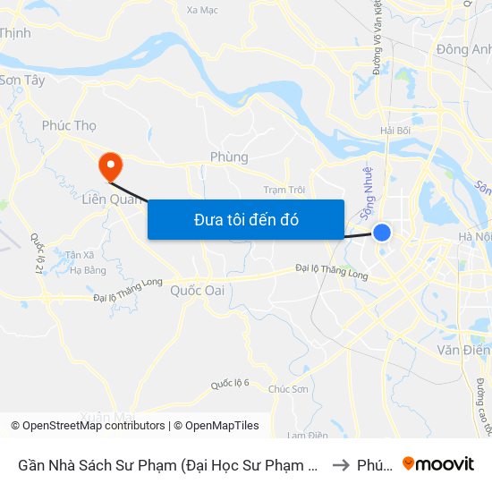 Gần Nhà Sách Sư Phạm (Đại Học Sư Phạm Hà Nội) - 136 Xuân Thủy to Phú Kim map