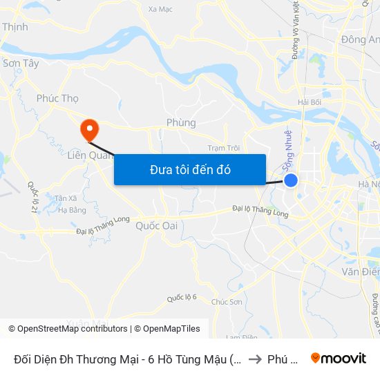 Đối Diện Đh Thương Mại - 6 Hồ Tùng Mậu (Cột Sau) to Phú Kim map