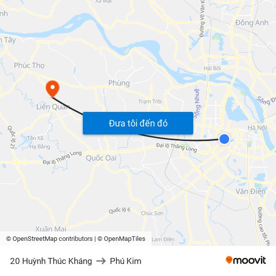 20 Huỳnh Thúc Kháng to Phú Kim map