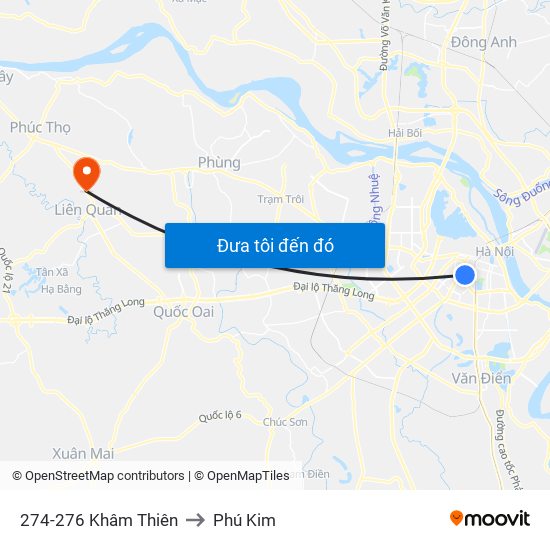 274-276 Khâm Thiên to Phú Kim map