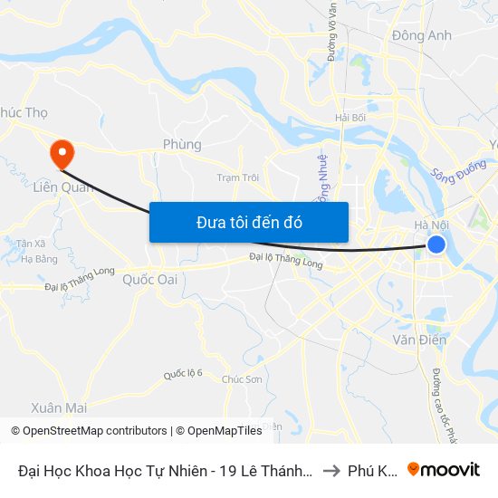 Đại Học Khoa Học Tự Nhiên - 19 Lê Thánh Tông to Phú Kim map