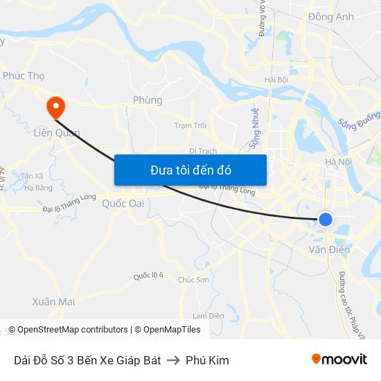 Dải Đỗ Số 3 Bến Xe Giáp Bát to Phú Kim map