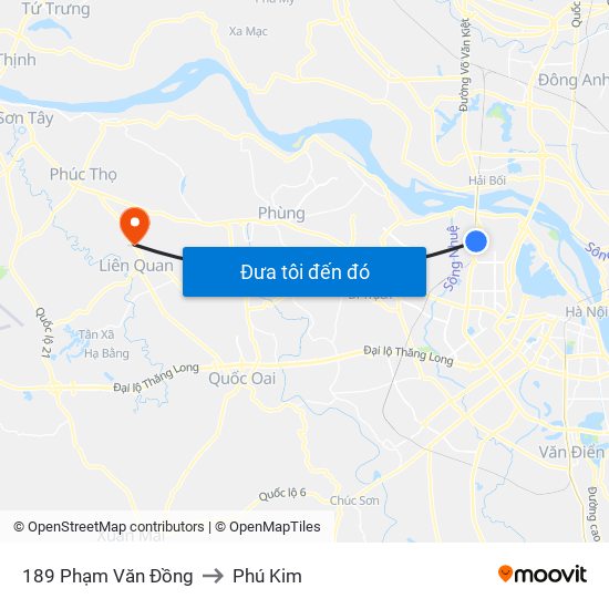 189 Phạm Văn Đồng to Phú Kim map
