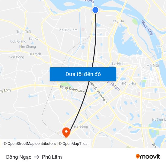 Đông Ngạc to Phú Lãm map