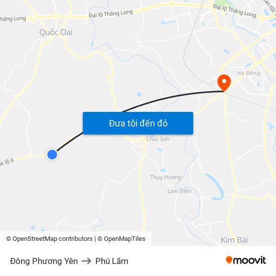 Đông Phương Yên to Phú Lãm map