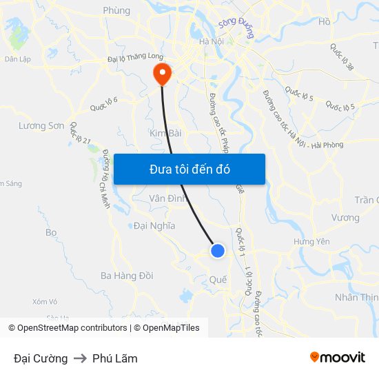 Đại Cường to Phú Lãm map