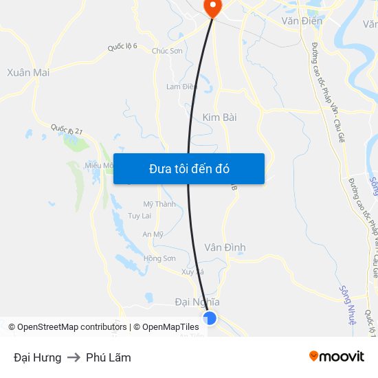 Đại Hưng to Phú Lãm map